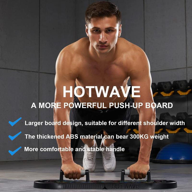HOTWAVE Push up Board Fitness, Portable Foldable 20 in 1 Push up Bar at Home Gym, Pushup Handles for Floor. Professional Strength Training Equipment for Man and Women,Patent Pending HOTWAVE
