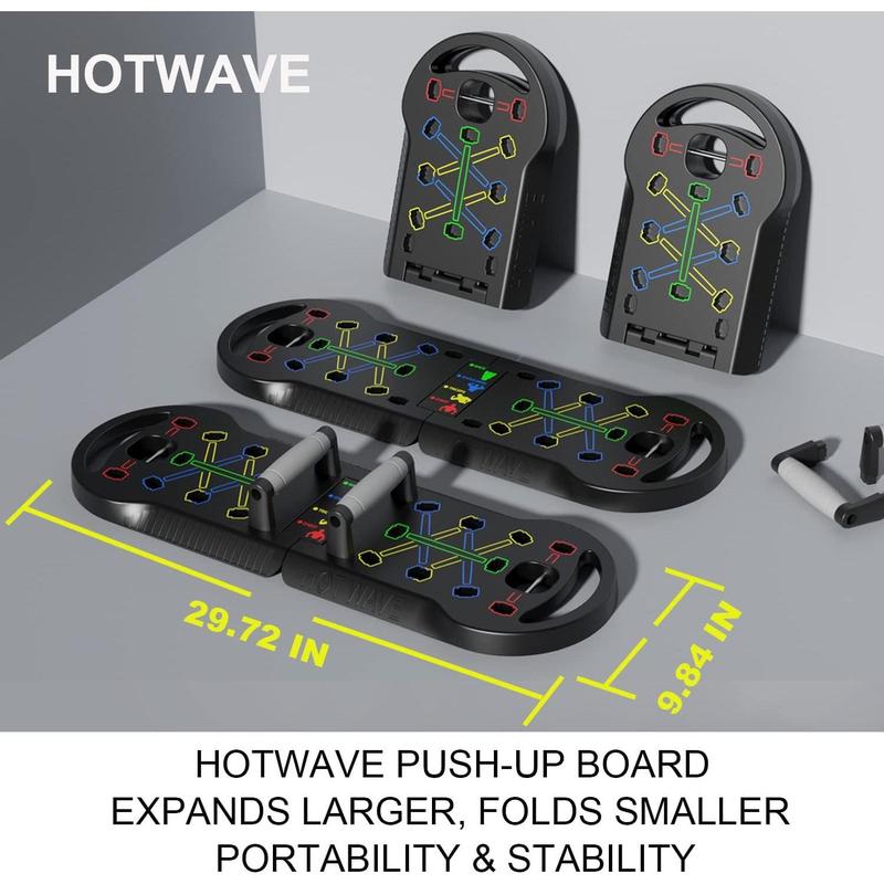 HOTWAVE Push up Board Fitness, Portable Foldable 20 in 1 Push up Bar at Home Gym, Pushup Handles for Floor. Professional Strength Training Equipment for Man and Women,Patent Pending HOTWAVE