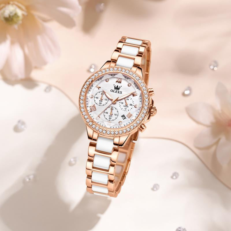 Women'S Watches, Ladies' Chronograph Watches Waterproof Date Analog Quartz Watches Business Casual Fashion Watches for Unisex Formal Wear