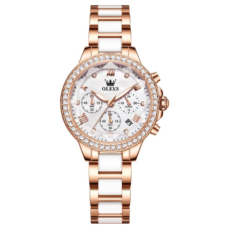 Women'S Watches, Ladies' Chronograph Watches Waterproof Date Analog Quartz Watches Business Casual Fashion Watches for Unisex Formal Wear