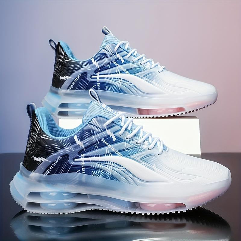 Lightweight Men'S Running Shoes - Breathable Fashion Striped Lace-Up Sneakers for Casual, Streetwear & Sports