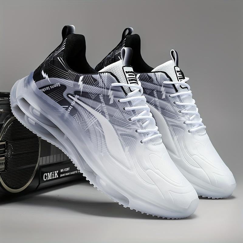 Lightweight Men'S Running Shoes - Breathable Fashion Striped Lace-Up Sneakers for Casual, Streetwear & Sports