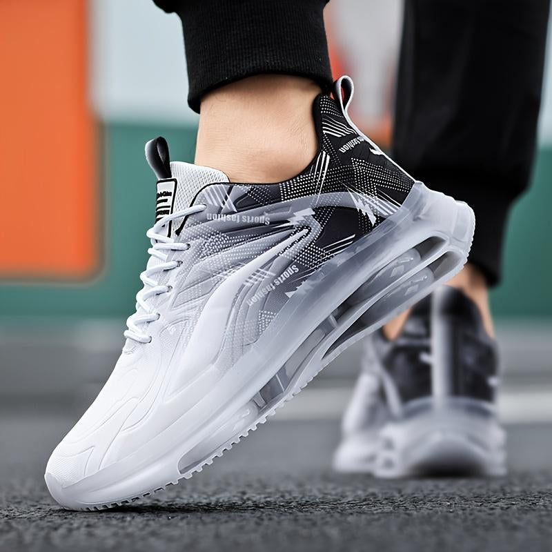 Lightweight Men'S Running Shoes - Breathable Fashion Striped Lace-Up Sneakers for Casual, Streetwear & Sports