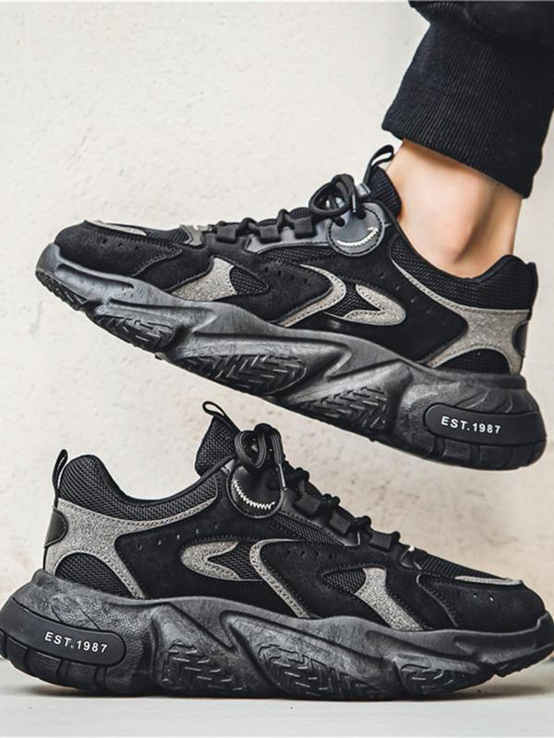 Men'S Fashionable Lace up Sneakers, Men Shoes, Casual Comfortable Breathable Sports Running Shoes, Trendy All-Match Sneakers for Daily Wear
