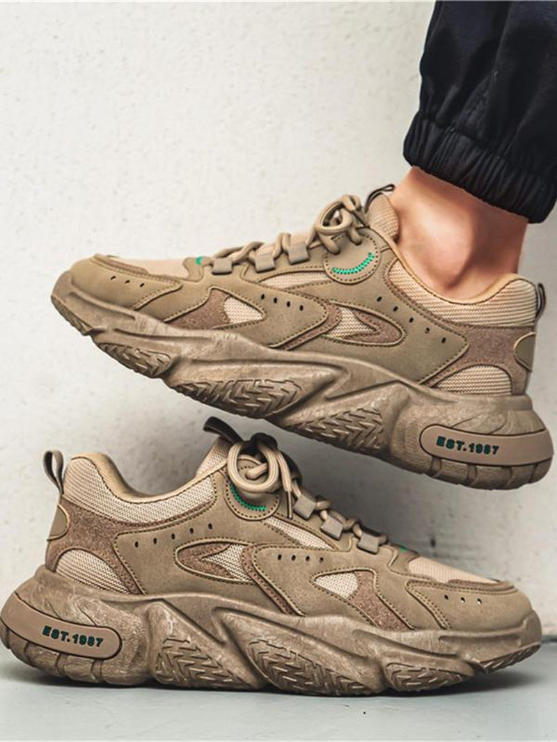 Men'S Fashionable Lace up Sneakers, Men Shoes, Casual Comfortable Breathable Sports Running Shoes, Trendy All-Match Sneakers for Daily Wear