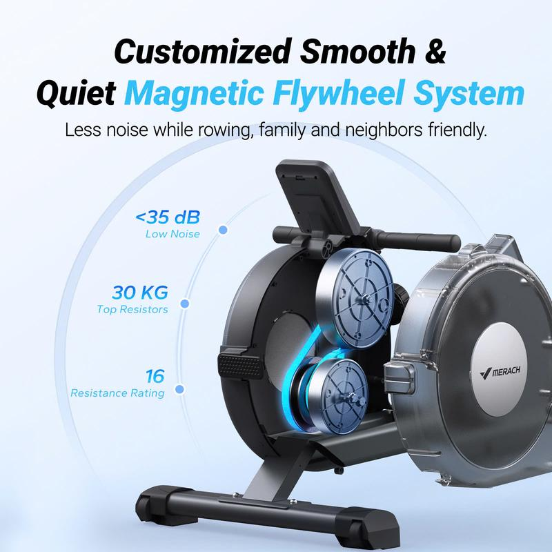 Magnetic Rowing Machine 350Lbs Weight Capacity, 16 Levels of Quiet Resistance, Bluetooth Rowing Machine for Home Workout - CurioCart