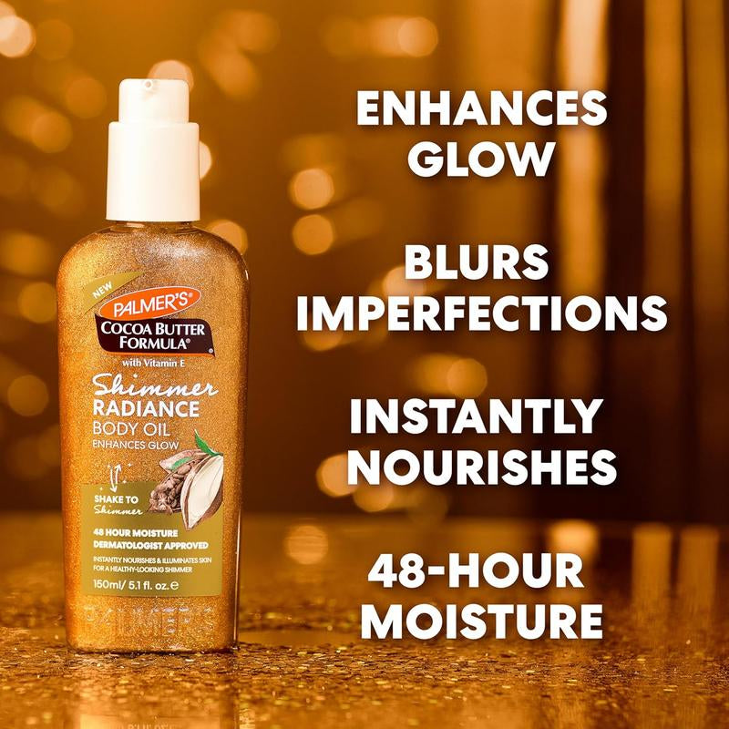 Palmer'S Cocoa Butter Formula Shimmer Body Oil with Vitamin E, 5.1 Fl Oz, Radiance Body Oil Christmas Essentials
