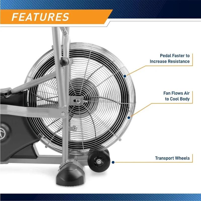 Exercise Bike, Air Resistance Fitness Fan Bike with Dual Suction Handles, Exercise Bike