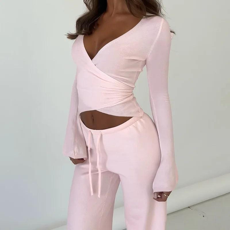 Willow Wrap and Flow Pants- Pink Set