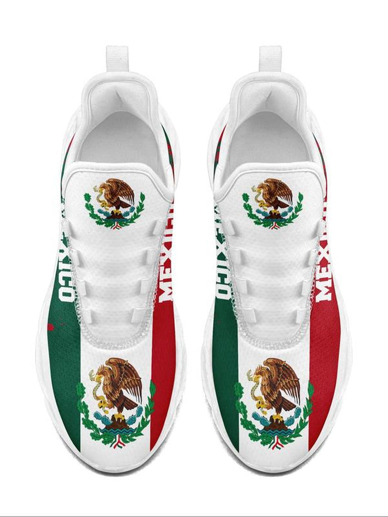 Women'S Mexico Flag Print Lace up Running Sneakers, Casual Comfortable Breathable Sports Fashionable Shoes, Gym Training Sport Walking Sneakers for Daily Wear