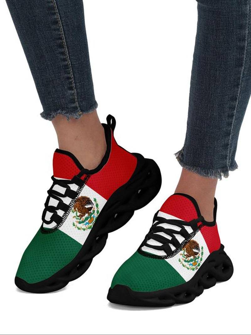 Women'S Print Lace up Low Top Sneakers, Casual Comfortable Breathable Sports Running Shoes, Fashionable Sneakers for Daily Wear