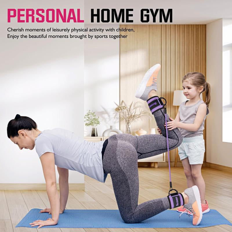 Ankle Resistance Bands with Cuffs - Lifting Glute Butt Exercise Equipment for Women, Home Gym Workout Equipment, Leg Booty Fitness Band Set