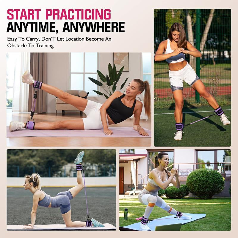 Ankle Resistance Bands with Cuffs - Lifting Glute Butt Exercise Equipment for Women, Home Gym Workout Equipment, Leg Booty Fitness Band Set