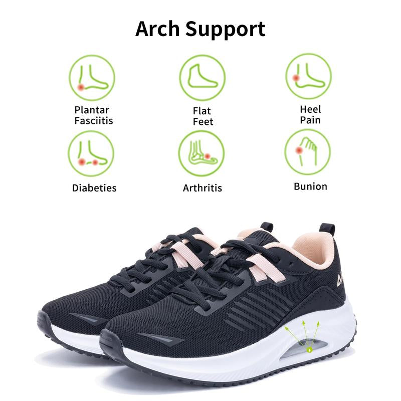 Womens Walking Shoes Arch Support Fashion Sneakers Orthotic Tennis Shoes for Plantar Fasciitis Pain Relief