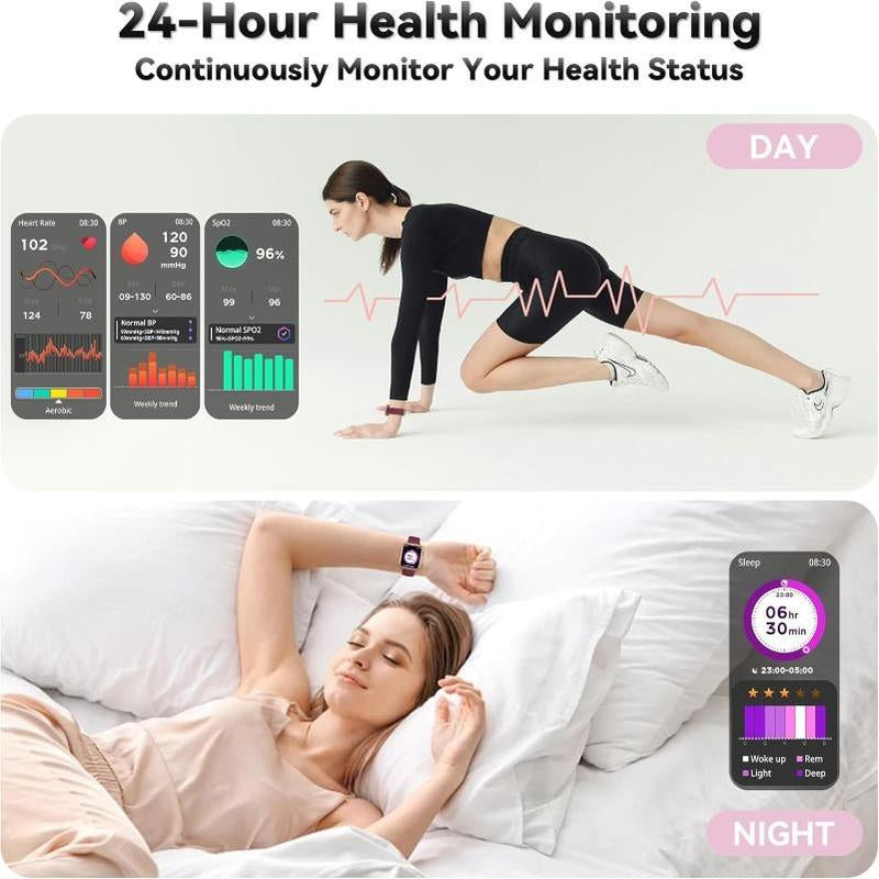 【2025 Latest Model】Smart Watch(Answer/Make Call), 1.83" Fitness Smart Watches for Men Women with Heart Rate/Blood Oxygen Monitor, Sleep Tracker, Pedometer, 120+ Sport Modes, IP68 Waterproof Fitness Tracker for Android Iphone