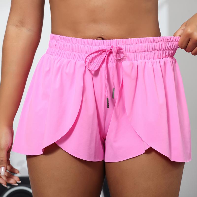 2 in 1 Flowy Athletic Gym Yoga Workout Running Shorts for Women Active Wear Spandex High Waisted with Pockets Drawstring Biker Bike Tennis Golf Skirt Cheer Dance Lounge Skort Cute Comfy Teen Girls Trendy Clothes Casual Summer Swim Beach Outfits