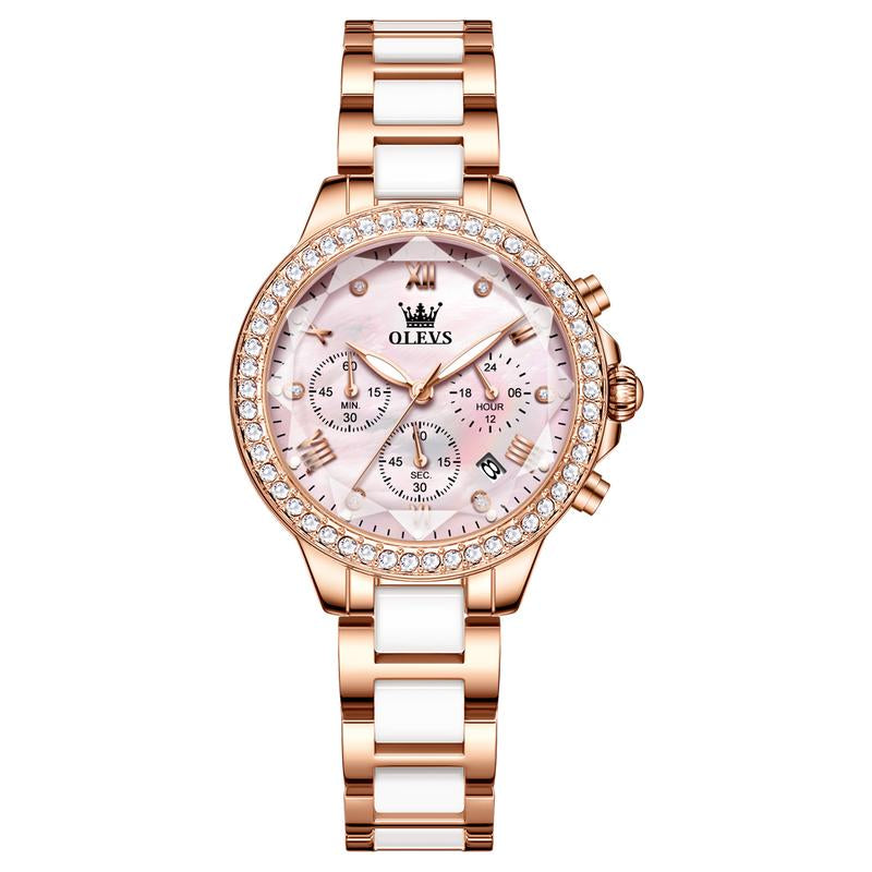 Women'S Watches, Ladies' Chronograph Watches Waterproof Date Analog Quartz Watches Business Casual Fashion Watches for Unisex Formal Wear