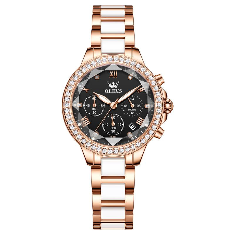 Women'S Watches, Ladies' Chronograph Watches Waterproof Date Analog Quartz Watches Business Casual Fashion Watches for Unisex Formal Wear