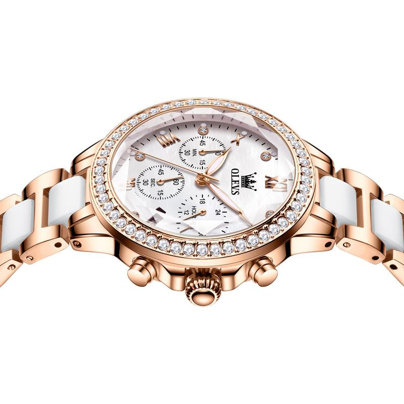 Women'S Watches, Ladies' Chronograph Watches Waterproof Date Analog Quartz Watches Business Casual Fashion Watches for Unisex Formal Wear