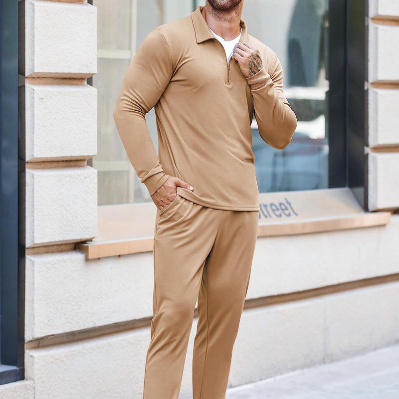 COOFANDY Men'S 2 Piece Sets Jogging Athletic Sports Sweat Suit Quarter Zip Casual Outfits Gift Ideas Long Sleeve Menswear Soft