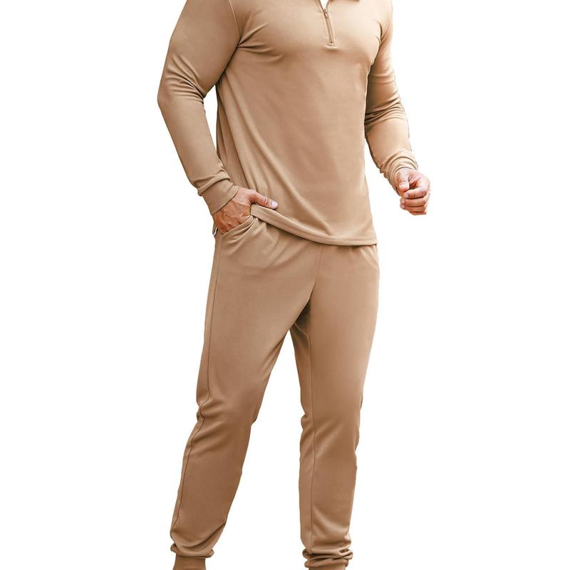 COOFANDY Men'S 2 Piece Sets Jogging Athletic Sports Sweat Suit Quarter Zip Casual Outfits Gift Ideas Long Sleeve Menswear Soft