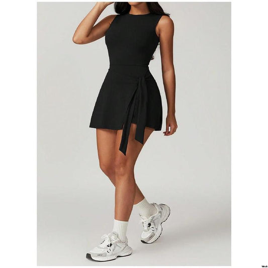 Seasons All Fits, Activewear Women'S, Wear Outdoor Daily Fit, Dresses Short Sleeveless Crew Neck Active, Dresses Active 1 in 2 Knitted Solid Women'S