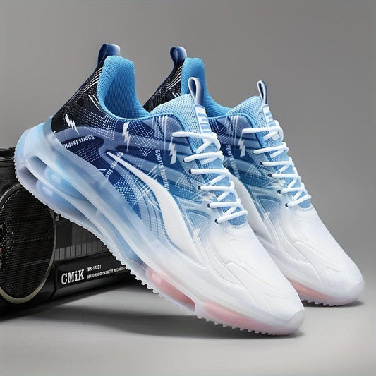 Lightweight Men'S Running Shoes - Breathable Fashion Striped Lace-Up Sneakers for Casual, Streetwear & Sports