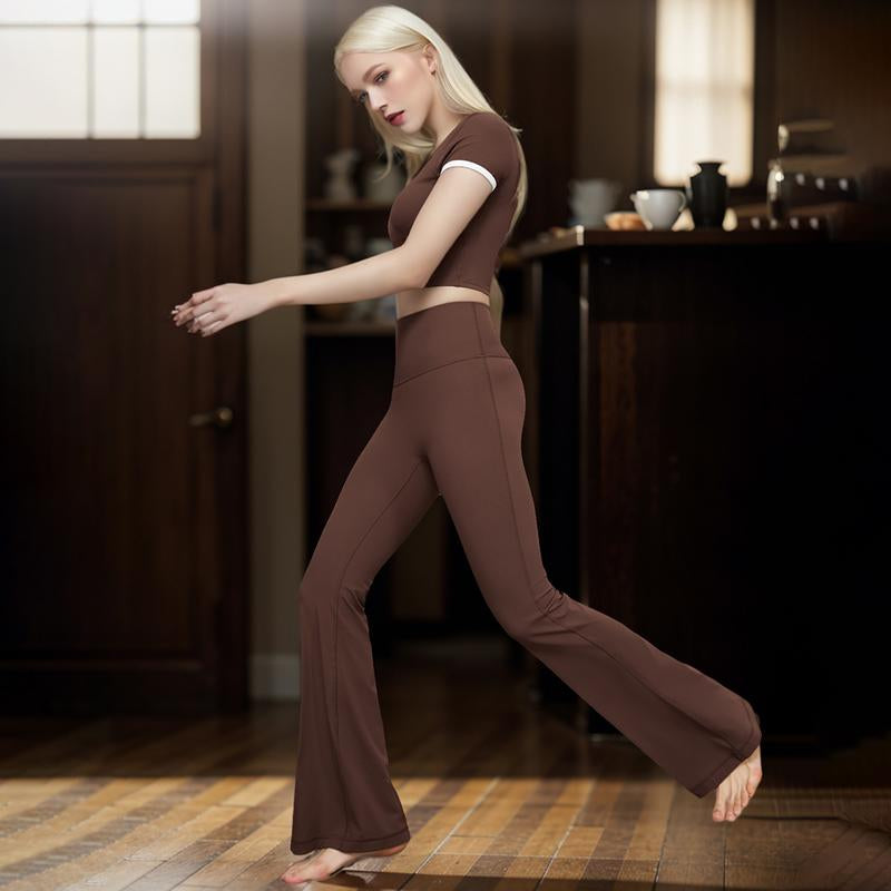 AEIKINISIS High-Waist Flare Legging,Bootcut Workout Pants,Flared Yoga Pants for Women,Stylish Activewear for Yoga,Pilates & Casual