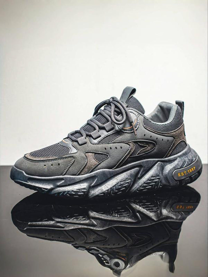 Men'S Fashionable Lace up Sneakers, Men Shoes, Casual Comfortable Breathable Sports Running Shoes, Trendy All-Match Sneakers for Daily Wear