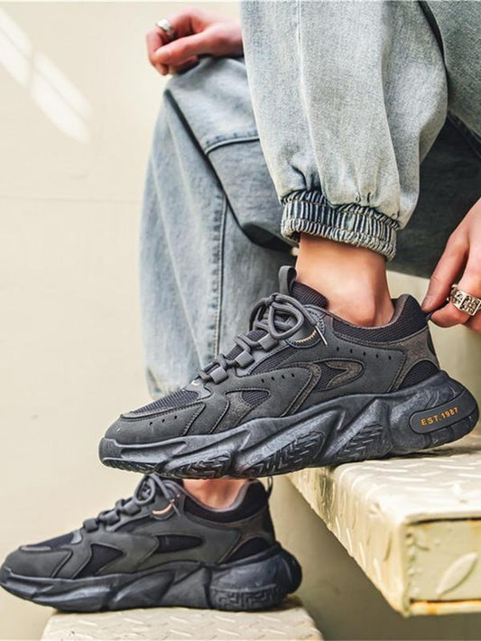 Men'S Fashionable Lace up Sneakers, Men Shoes, Casual Comfortable Breathable Sports Running Shoes, Trendy All-Match Sneakers for Daily Wear