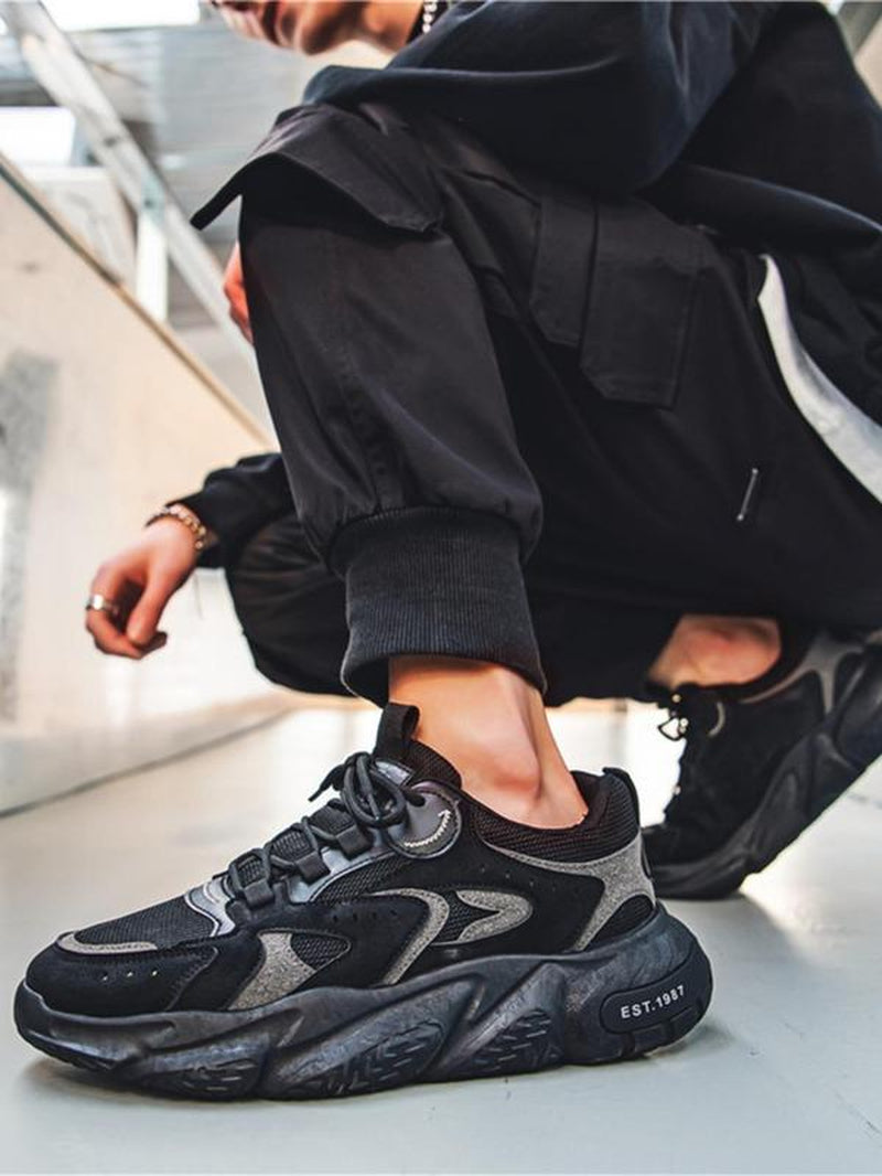 Men'S Fashionable Lace up Sneakers, Men Shoes, Casual Comfortable Breathable Sports Running Shoes, Trendy All-Match Sneakers for Daily Wear
