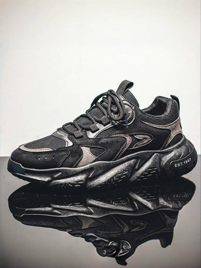 Men'S Fashionable Lace up Sneakers, Men Shoes, Casual Comfortable Breathable Sports Running Shoes, Trendy All-Match Sneakers for Daily Wear