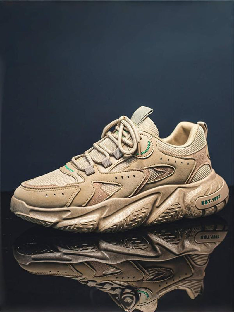 Men'S Fashionable Lace up Sneakers, Men Shoes, Casual Comfortable Breathable Sports Running Shoes, Trendy All-Match Sneakers for Daily Wear