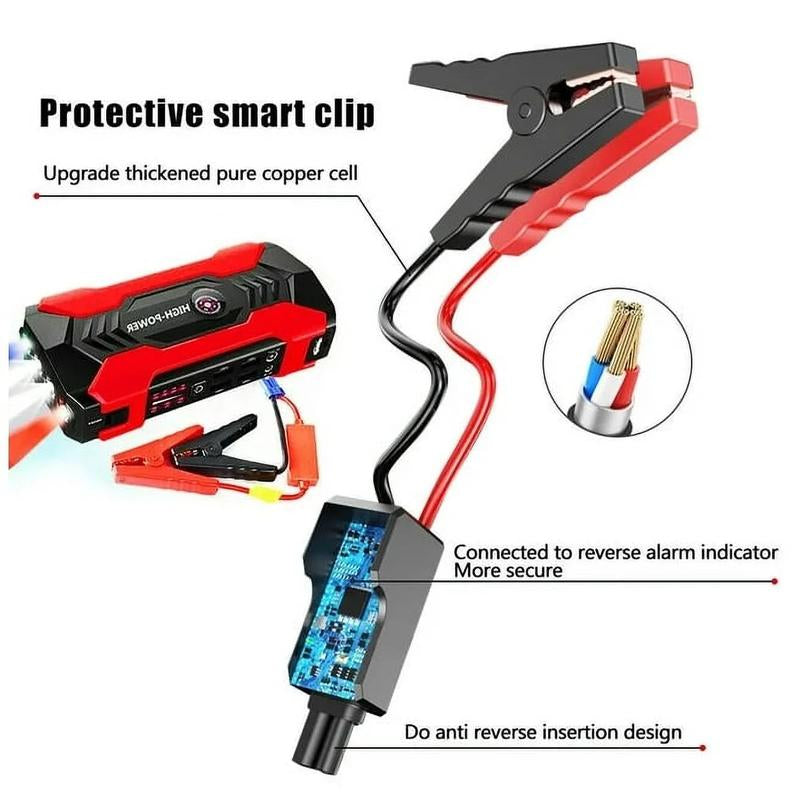 99800Mah Car Jump Starter, Peak Car Battery Charger, 12V Jump Box Jumper Battery Pack, Portable Charger, Emergency LED Light, Escape Safty Hammer, Compass OIEXI