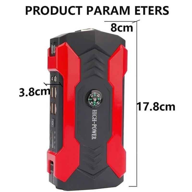 99800Mah Car Jump Starter, Peak Car Battery Charger, 12V Jump Box Jumper Battery Pack, Portable Charger, Emergency LED Light, Escape Safty Hammer, Compass OIEXI