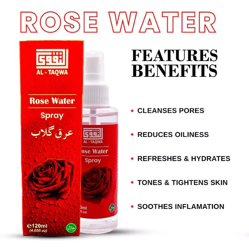 Al-Taqwa Organic Rose Water for Skin Care - Balance and Refresh Your Skin - Skincare, Comfort