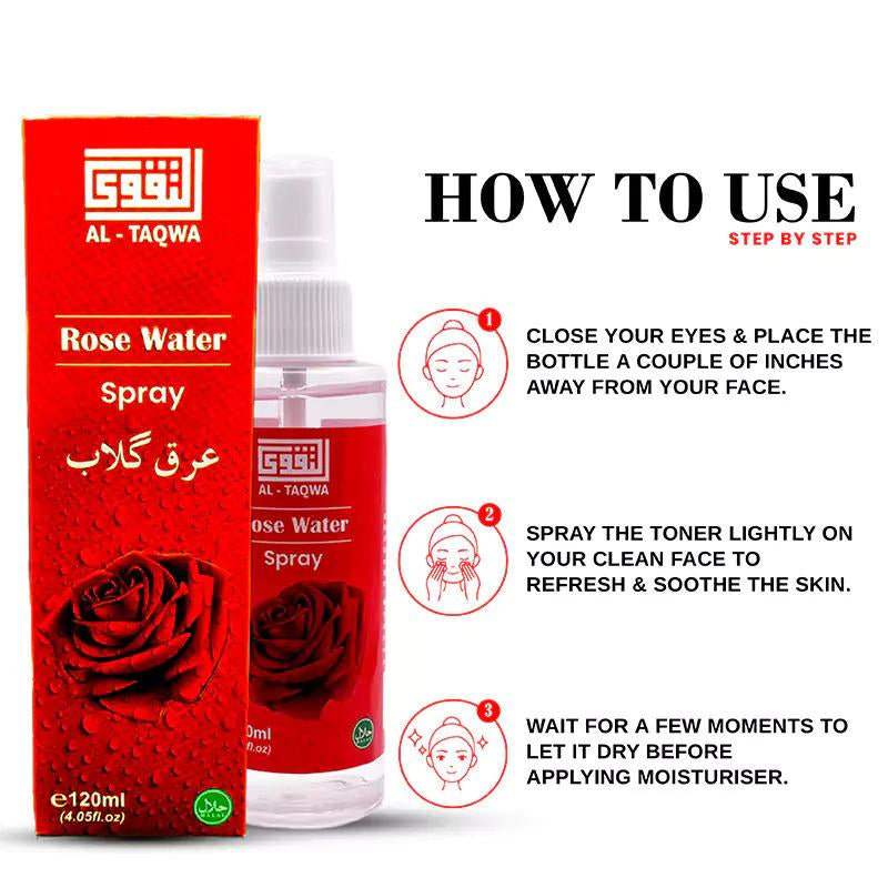Al-Taqwa Organic Rose Water for Skin Care - Balance and Refresh Your Skin - Skincare, Comfort