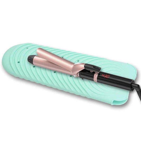 Heat Resistant Mat for Hair Tools, Silicone Heat Mat & Holder for Curling Iron, Professional Curling Iron Mat for Countertop, Portable Travel Flat Iron Heat Mat Pad Pouch Case Cover