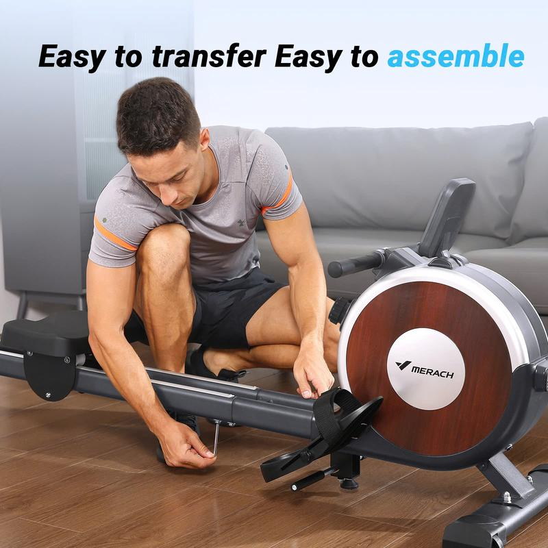 Magnetic Rowing Machine 350Lbs Weight Capacity, 16 Levels of Quiet Resistance, Bluetooth Rowing Machine for Home Workout - CurioCart