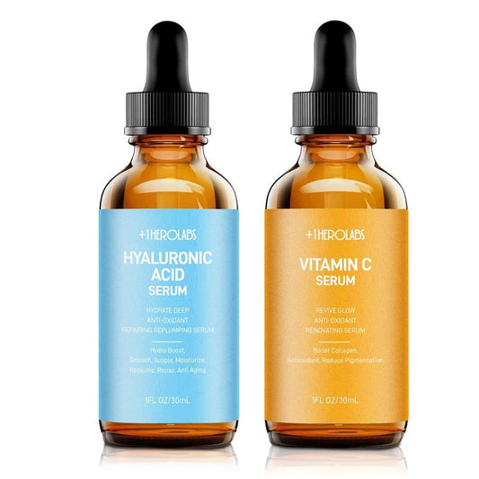 Vitamin C Facial Serum&Hyaluronic Acid Serum, Daily Skincare Product, Skincare Comfort,Daily Care Set Facial Essence