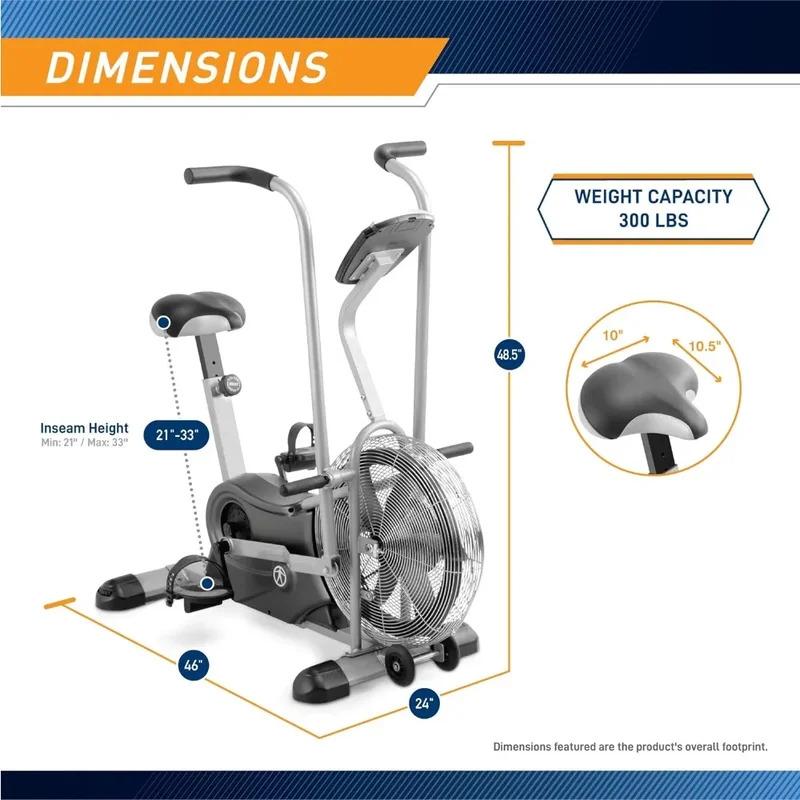 Exercise Bike, Air Resistance Fitness Fan Bike with Dual Suction Handles, Exercise Bike