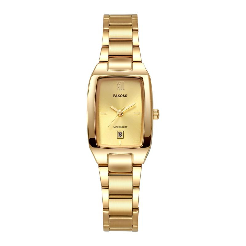 FAKOSS Watches for Women Updated Ladies Quartz Wrist Watches Stainless Steel Band Womens Small Gold Watch Luxury Casual Fashion Bracelet-042 New Watches