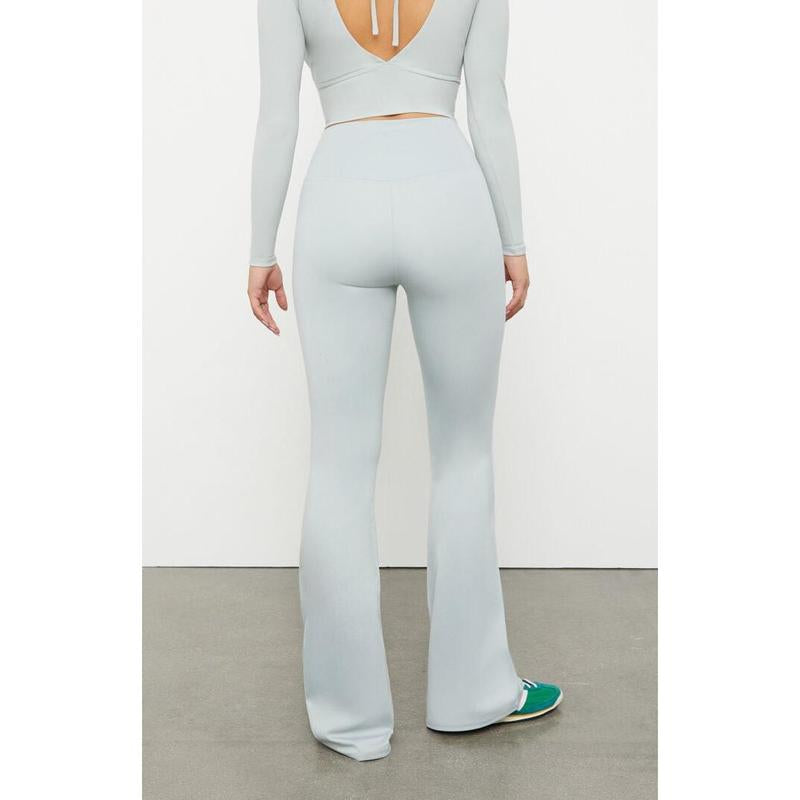 PAC 1980 Women'S PAC WHISPER Active Gray Crossover Flare Yoga Pants