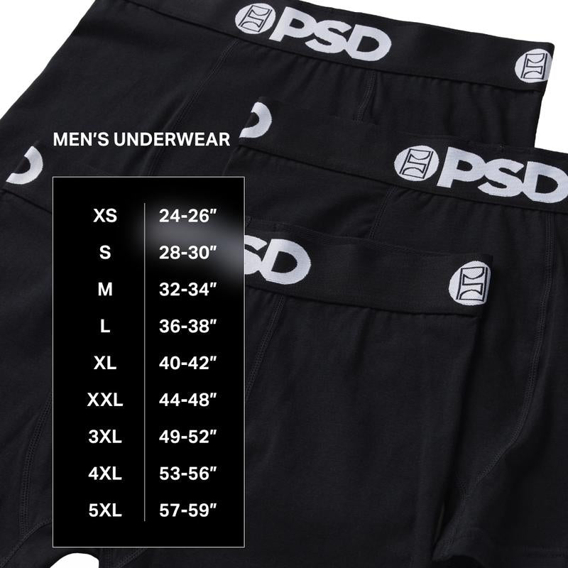 PSD Men'S the Blues Boxer Brief 3 Pack - Standard Length 7 Inch Inseam, Soft and Breathable Cotton Blend Fabric Menswear Activewear