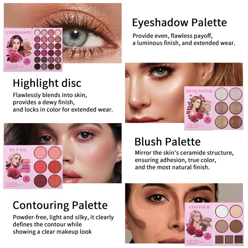 43 Color Eyeshadow Palette, Matte & Glitter Eye Shadows Powder, Shimmering Eye Shadow Makeup Products, High Pigmented Blendable Eye Makeup Products