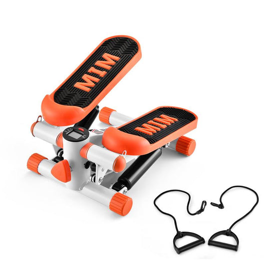 Mini Stepper with Resistance Band, Stair Stepping Fitness Exercise Home Workout Equipment for Full Body Workout,Step Machine W/Lcd Monitor