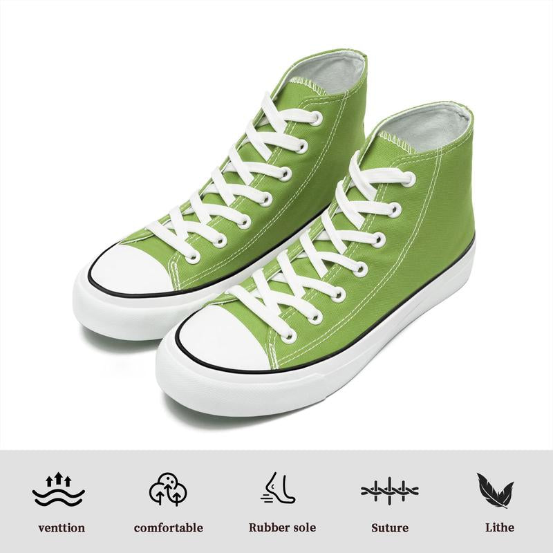High Top Sneakers for Women Men, Casual Canvas Lace up Sneakers,Fashionable Canvas Tennis Board Shoes,Comfort Breathable Sport Shoes