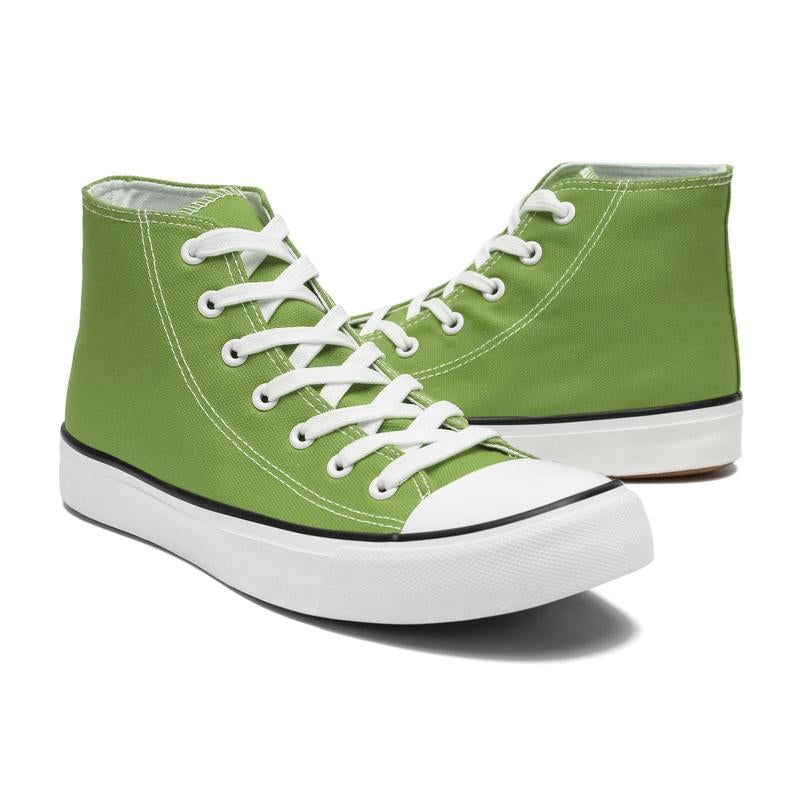 High Top Sneakers for Women Men, Casual Canvas Lace up Sneakers,Fashionable Canvas Tennis Board Shoes,Comfort Breathable Sport Shoes