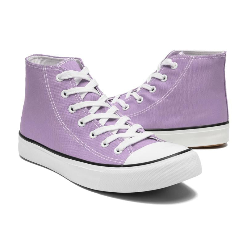 High Top Sneakers for Women Men, Casual Canvas Lace up Sneakers,Fashionable Canvas Tennis Board Shoes,Comfort Breathable Sport Shoes