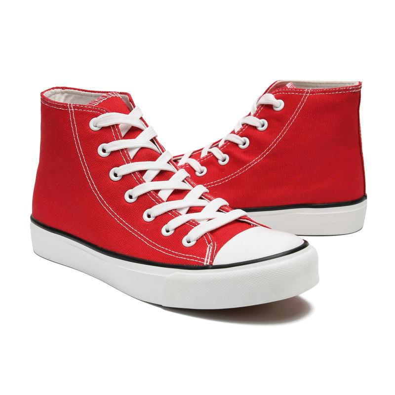 High Top Sneakers for Women Men, Casual Canvas Lace up Sneakers,Fashionable Canvas Tennis Board Shoes,Comfort Breathable Sport Shoes